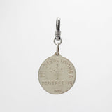 Vintage 1950's Silver/Pewter Mix St. Christopher Medallion Protect Us Charm