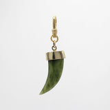 Classic Vintage 70's Hand-Carved Jade Talon Charm in Goldfill Charm