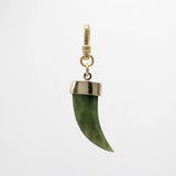 Classic Vintage 70's Hand-Carved Jade Talon Charm in Goldfill Charm