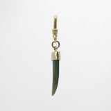 Classic Vintage 70's Hand-Carved Jade Talon Charm in Goldfill Charm