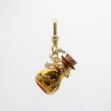 Sunny Yellow Magical Glitter-Filled Glass Bottle with Pearl Flourish Charm