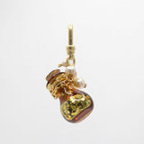 Sunny Yellow Magical Glitter-Filled Glass Bottle with Pearl Flourish Charm