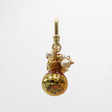 Sunny Yellow Magical Glitter-Filled Glass Bottle with Pearl Flourish Charm