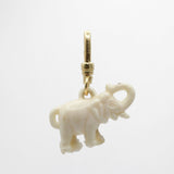 New Beginnings Vintage Crackerjack Celluloid Trunk Up Cream Elephant Charm