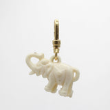 New Beginnings Vintage Crackerjack Celluloid Trunk Up Cream Elephant Charm