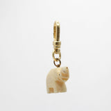 Hand Carved Bone Trunks-Up Elephant Buttercup Charm