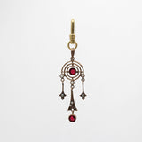 Valentines Day Antique Victorian 10K Gold Garnet & Pearl Charm