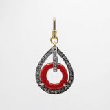 Archival Lulu Teardrop of Love Red Resin Crystal Charm