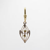 Valentines Day Art Nouveau 14 Karat Gold Seed Pearl Lyrical Charm