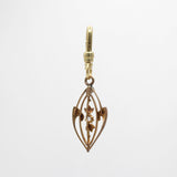 Valentines Day Art Nouveau 14 Karat Gold Seed Pearl Lyrical Charm