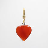 Valentines Day Hand Carved Carnelian Antique Heart Charm