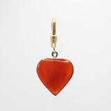 Valentines Day Hand Carved Carnelian Antique Heart Charm