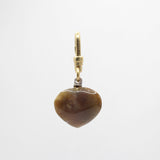 Valentines Day Antique Hand carved Agate Stone Chubby Heart Charm