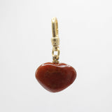 Valentines Day Antique Hand Carved Carnelian Chubby Heart Charm