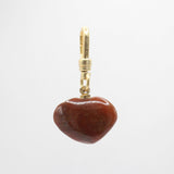 Valentines Day Antique Hand Carved Carnelian Chubby Heart Charm