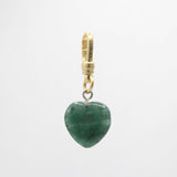 Valentines Dat Hand Carved Vintage Blue Green Agate Heart Charm