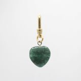 Valentines Dat Hand Carved Vintage Blue Green Agate Heart Charm