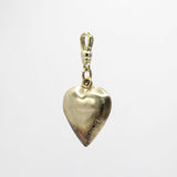 I Love U 1940's Vintage Carved Valentine Heart Locket in Gold Plated Sterling