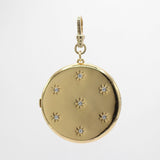 Lulu Archival Written in Stone Gold Plated and Crystal Locket Charm