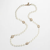 Valentines Day Archival Lulu Romantic Long Glass Pearl Strand Necklace