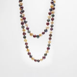 Vintage 80's Multicolor Freshwater Pearl Long Strand Double Wrap Necklace