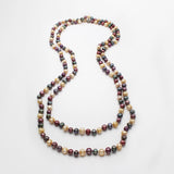 Vintage 80's Multicolor Freshwater Pearl Long Strand Double Wrap Necklace