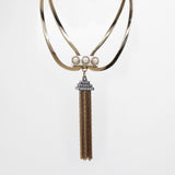 Archival Lulu Anita Geometric Pearl Cabochon Fringe Necklace