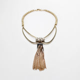 Archival Lulu Anita Geometric Pearl Cabochon Fringe Necklace