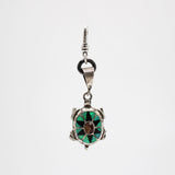 Santa Fe Vintage Sterling Silver Onyx Fire Opal Turtle Charm