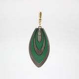 Santa Fe Antique Minty Green Steel Grey Czech Glass Deco Teardrop Charm