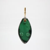 Santa Fe Antique Minty Green Steel Grey Czech Glass Deco Teardrop Charm