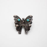 ** Santa Fe Antique Dine Navajo Handmade Sterling Turquoise Butterfly Pin