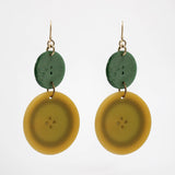 Santa Fe Tonal Celluloid Vintage 30's Buttons Drop Earring