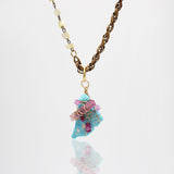 Santa Fe Turquoise Ruby and Tourmaline Crystal Necklace