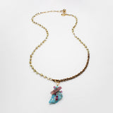 Santa Fe Turquoise Ruby and Tourmaline Crystal Necklace