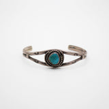 Santa Fe Vintage Native American Sterling Silver Turquoise Cuff Bracelet