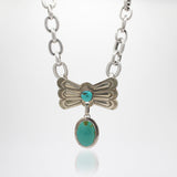 Santa Fe Silver Turquoise Concho Boss Necklace