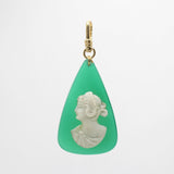 DAY 8 - Antique Kelly Green Cameo Charm