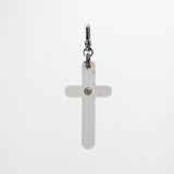 Vintage Carved Clear Lucite Cross Charm