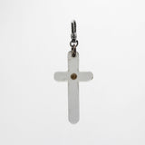 Vintage Carved Clear Lucite Cross Charm