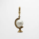 Vintage Spinning Glass Pearl Globe Charm