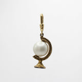 Vintage Spinning Glass Pearl Globe Charm