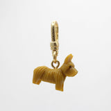 Vintage Caramel Celluloid Scottie Dog Charm