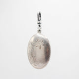 Vintage Victorian Sterling Silver Hand Engraved Puffed Oval Charm