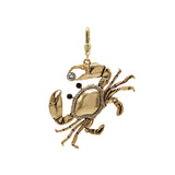 Zodiacs Cancer Sign Crab Crystal Studded Golden Charm