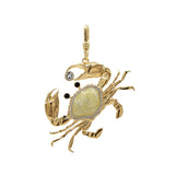 Zodiacs Cancer Sign Crab Crystal Studded Golden Charm with Enamel