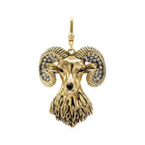 ZODIACS ARIES GOLDEN RAM WITH CRYSTAL HORNS AND BLACK CRYSTAL EYES