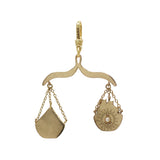 ZODIACS Libra GOLDEN Scale charm WITH glass pearls and CRYSTAL EMBELLISHMENT