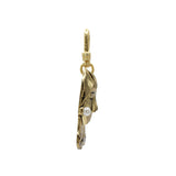 Zodiacs Gemini Golden Twins Charm with glass pearl and crystal embellishment