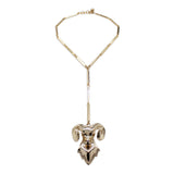 Zodiac Aries Golden Ram charm necklace with crystal embellishment